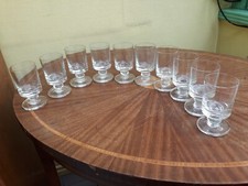 Lot 10 Verres Cristal à Vin à Pied Bouton Bulles Années 70 Vintage JO