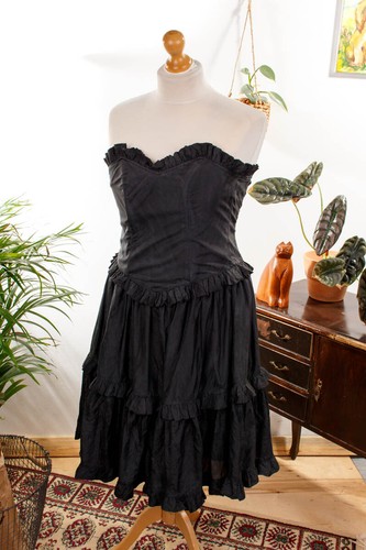 Robe cocktail vintage noire - vintage, en