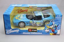 LJ333 BURAGO 2004 1/18 Disney Collection Voiture Chevrolet Corvette Donald bleu