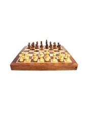 Jeu d'Echecs en bois 30cm x 30cm Magnetique coffret pliable8644LN