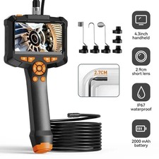 Endoscope Caméra Inspection 1080P HD Écran 4.3" Étanche IP67 Câble Rigide 5M