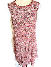 ROBE IMPRIMEE ROUGE VOLANTS BAS PROMOD TAILLE 38 COM9