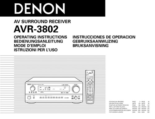 Denon avr 1082 - denon, avr-3802