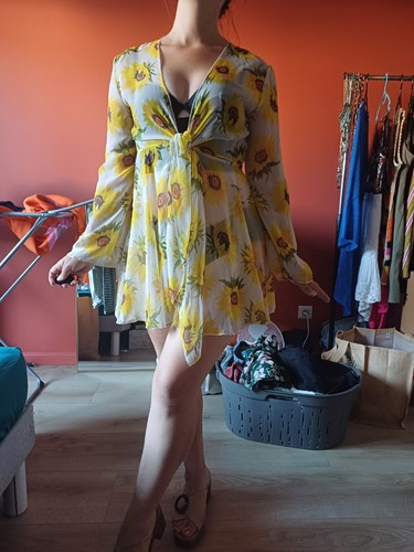 Robe plage tournesol - robe, de
