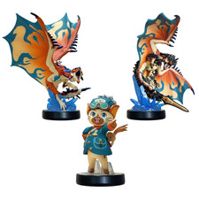 Lot 3x Amiibo Monster Hunter Stories 3 TWISTED REFLECTION Rathalos Palico Preord