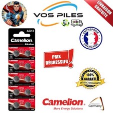 Piles AG13 LR44 LR1154 186 303 357 G13 A76 SR44 Alcaline 1,5V 138 mAh Camelion