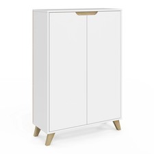 Meuble de rangement 2 portes HELSINKI scandinave blanc