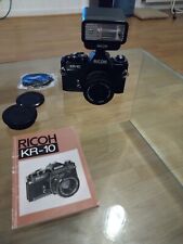Ricoh KR-10 35mm Film SLR Camera/K-Mount 50mm f/2 Prime Lens + Flash Xr 240