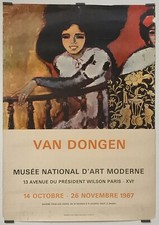 Van Dongen Femme au balcon 1967 Affiche Originale Exposition Fauvisme