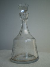 CARAFE A DECANTER CRISTAL SOUFFLE MEULE ANCIEN ART TABLE XIX°s VERRE VIN VIGNE