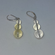 boucles d'oreille dormeuses argent 925 et cristal de roche création unique