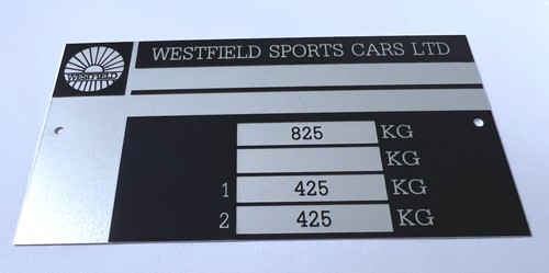 Plaque constructeur westfield - plaque,