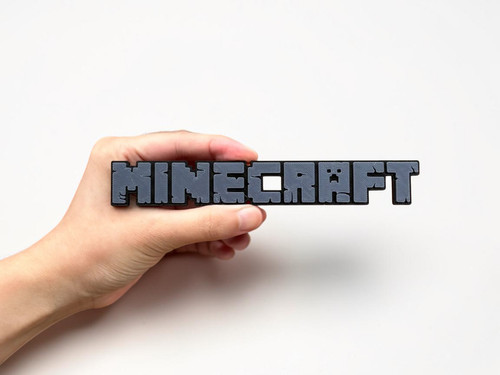 Plaque logo minecraft 3d - plaque,