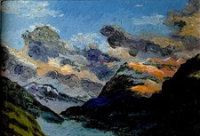 Tableau paysage montagneux