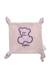 Doudou plat rose motif ours