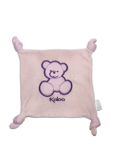 Doudou plat rose motif ours