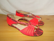 Sandales à enfiler cuir rouge/noir romane créateur MYSUELLY 36