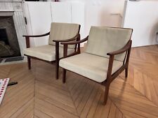 Paire de fauteuils scandinave, designer arne wahl iversen teck année 1960