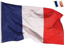 Drapeau Français 90cmx150cm Avec Pin Badge Flottant France