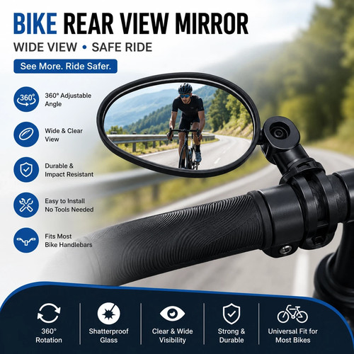 Rétroviseur vélo rotatif - rétroviseur,