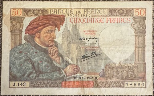 Billet francs jacques - billet,