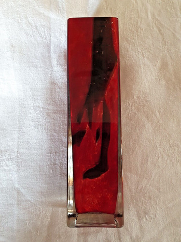 Vase signé rochère - vase, rouge