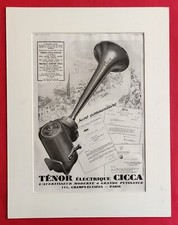 Publicité de presse: 1931 Automobile Avertisseur TENOR CICCA Semelle WOOLD-MILNE