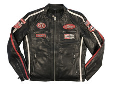 Veste Blouson Cuir Warson Motors Daytona STP Edelbrock Texaco Champion Firestone