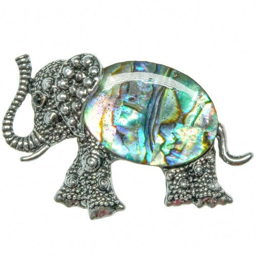 Broche éléphant avec - , nacre