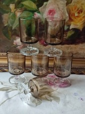 6 ANCIENS VERRES CAVALIERS PORTO DIGESTIF LUMINARC FUMÉS 9,5 CM