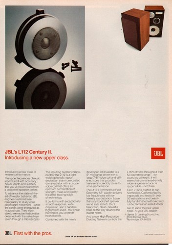 Jbl l112 century - -, speaker