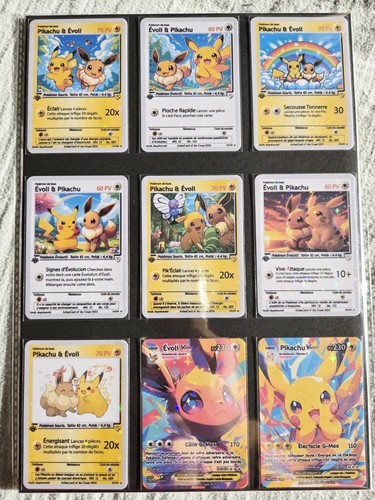 Cartes pokémon pikachu evoli - pokémon,
