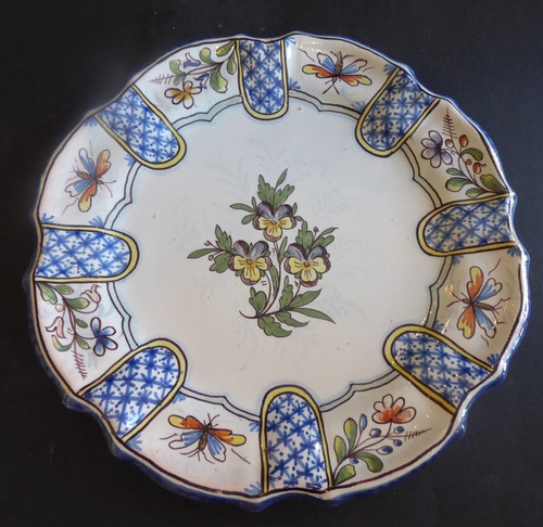 Assiette fleurs pensée - assiette,