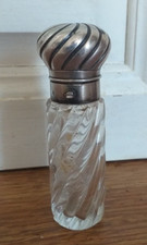 ANCIEN FLACON A SEL SELS EN CRISTAL et ARGENT MASSIF 8 cm