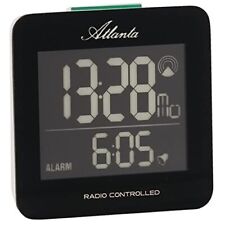 Réveil digital Atlanta noir radio-piloté à affichage jour et date