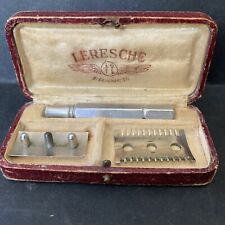 Ancien Rasoir De Sûreté LERESCHE 61 Manche Recette avec boite d'origine France