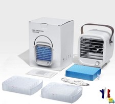 Ventilateur de Climatiseur Portable USB avec Veilleuse Bac à Glace Intégré