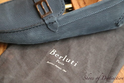 Mocassins berluti bleu cuir - mocassins,