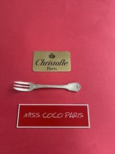 FOURCHETTE  GÂTEAU CHRISTOFLE FR PORT ROYAL 16 CM MÉTAL ARGENTÉ  TRÈS BEL ETAT