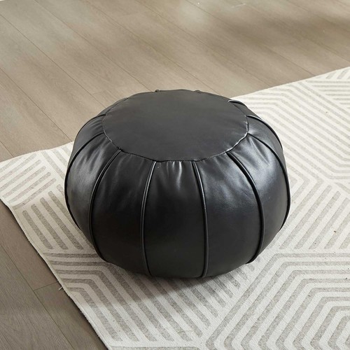 Pouf rond similicuir louis - rond, en