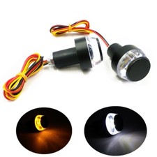 Clignotant LED Embout de Guidon Noir Royal Triumph Harley Guzzi Ducati Yamaha