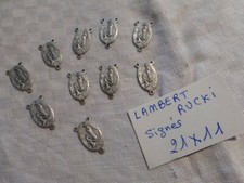  lot de 10 Coeur centre de chapelet connecteur signé LAMBERT RUCKI french medal 