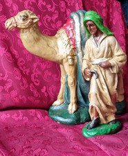 Santon Ancien Chameau Cornac Grand Creche Noel Platre