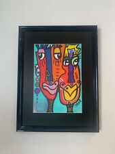 Peinture Toile souple ,acrylique style cubisme colorée, art moderne ,original .