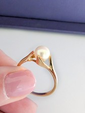 18K Yellow Gold Pearl Ring - French Coral Design, Circa 1950s