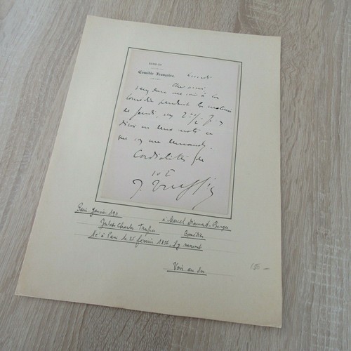 Lettre autographe jules - lettre,