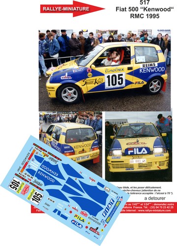 Decals ref 0517 fiat - 1/18, 500