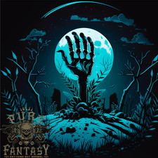 A Main Squelette Rising From A Cimetière Homme Coton T-Shirt