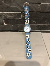 Montre ZEIGER enfant garçon football ballons bleue étanche vintage