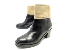 CHAUSSURES CHANEL BOTTINES G31649 39.5 CUIR FACON POULAIN + BOITE BOOTS 1300€